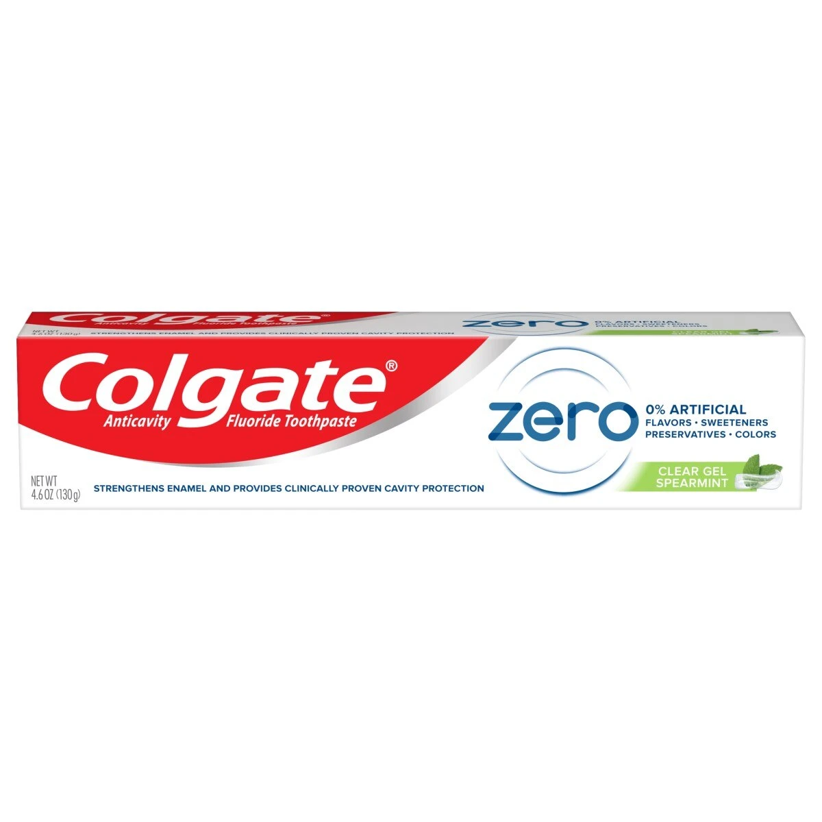 Colgate Zero Toothpaste with Fluoride Natural Spearmint Flavor 4.6oz