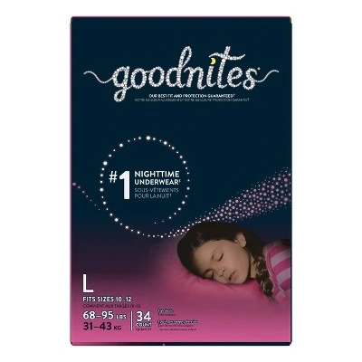 Goodnites Girls' Bedtime Bedwetting Underwear  (Select Size & Count)