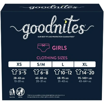 Goodnites Girls' Bedtime Bedwetting Underwear  (Select Size & Count)