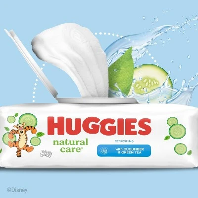 Huggies Natural Care Cucumber & Green Tea Scented Baby Wipes (Select Count)