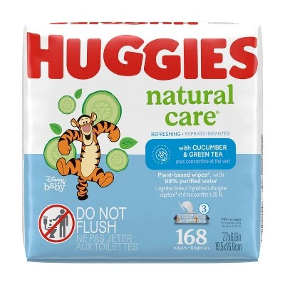 Huggies Natural Care Cucumber & Green Tea Scented Baby Wipes (Select Count)