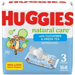  Huggies Natural Care Cucumber & Green Tea Scented Baby Wipes (Select Count)