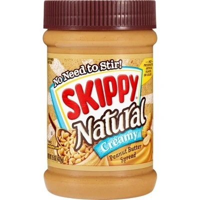 Skippy Natural Creamy Peanut Butter 15oz