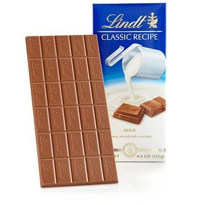 Lindt Classic Recipe Milk Chocolate Bar  4.4oz