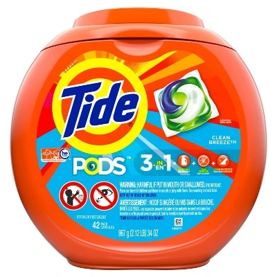 Tide Pods Clean Breeze Laundry Detergent Pacs 42ct