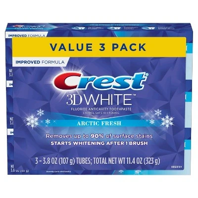 Crest 3D White Arctic Fresh Whitening Toothpaste Icy Cool Mint 4.1oz