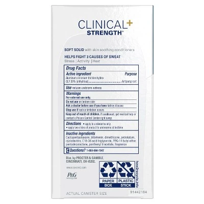 Secret Clinical Strength Sensitive Unscented Soft Solid Antiperspirant & Deodorant  1.6oz
