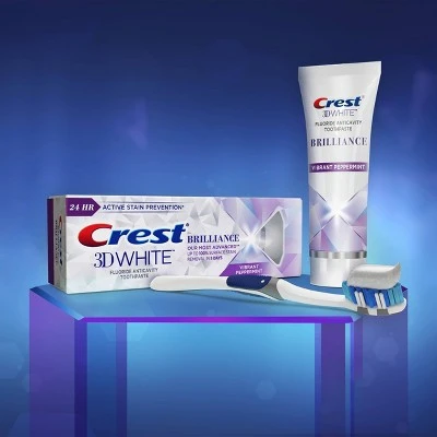 Crest 3D White Brilliance + Advanced Stain Protection Premium Vibrant Peppermint Toothpaste
