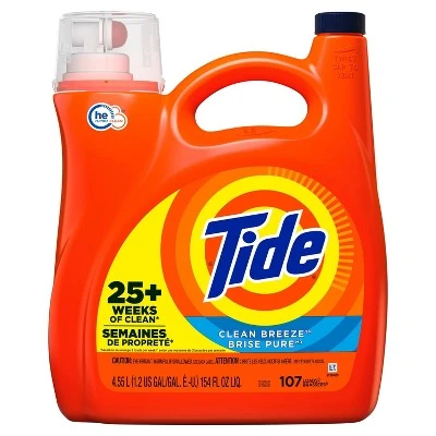 Tide Liquid Laundry Detergent Clean Breeze 154 fl oz