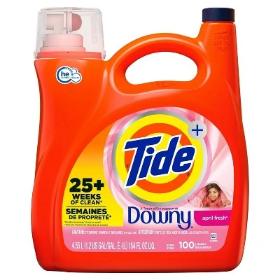 Tide plus Touch of Downy April Fresh Liquid Laundry Detergent 154 fl oz