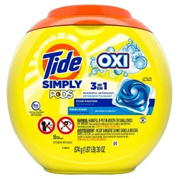 Tide Tide Simply Pods +Oxi Liquid Laundry Detergent Pacs  Refreshing Breeze  55ct