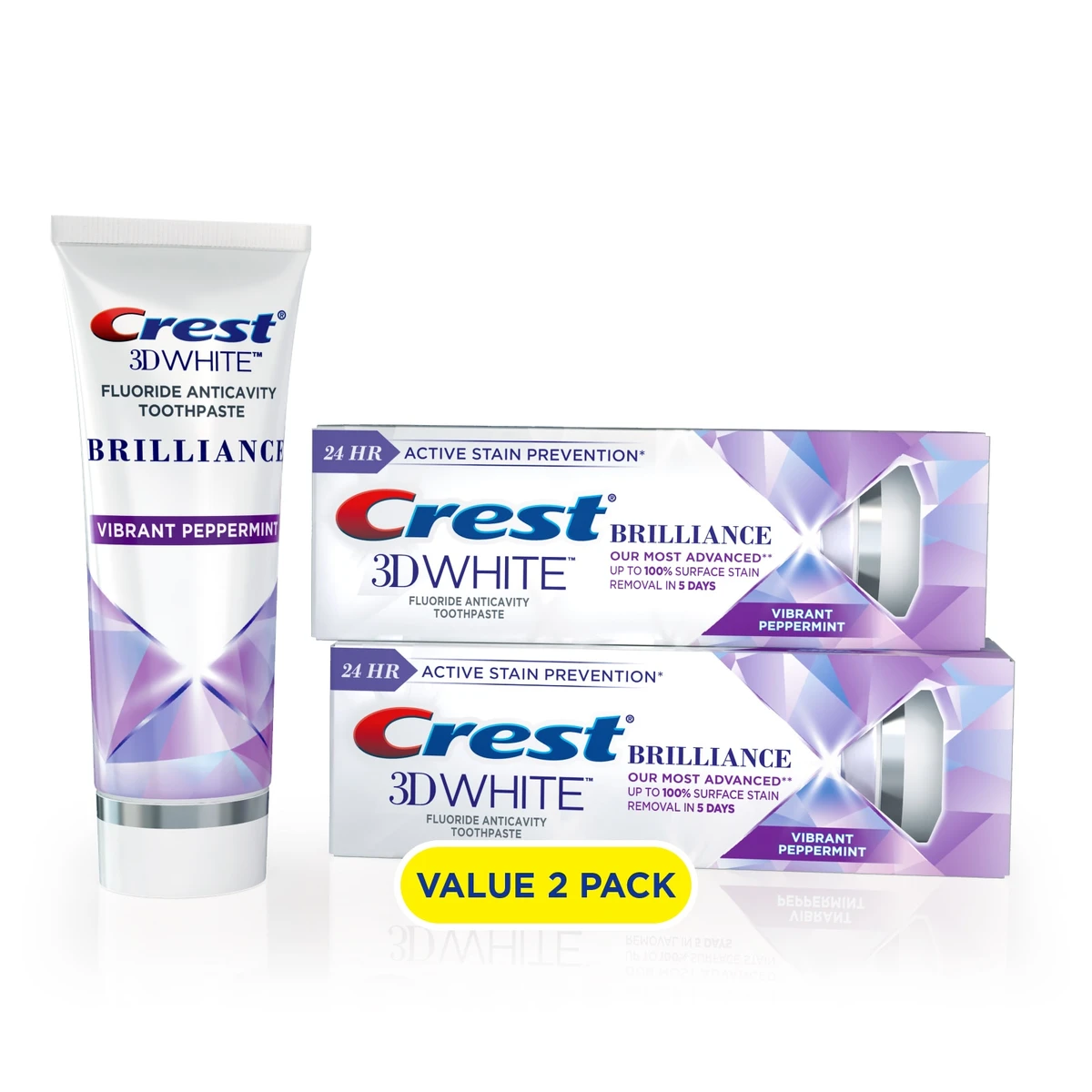 Crest 3D White Brilliance Mesmerizing Mint Toothpaste  4.1oz/2pk