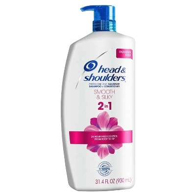 Head & Shoulders Smooth & Silky Paraben Free 2in1 Dandruff Shampoo & Conditioner  31.4 fl oz
