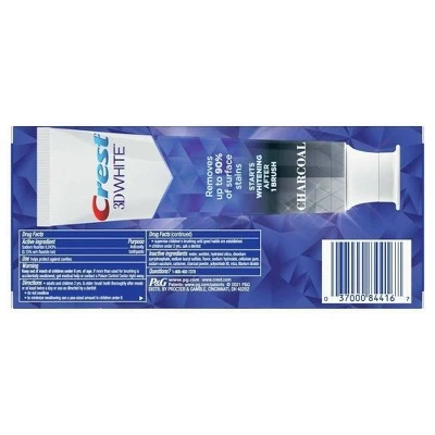 Crest 3D White Charcoal Whitening Toothpaste 4.1oz/2pk