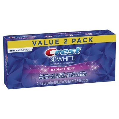 Crest 3D White Whitening Toothpaste, Radiant Mint  4.1oz
