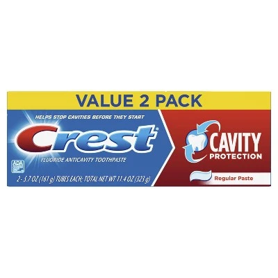 Crest Cavity Protection Toothpaste, Regular Paste, 5.7 oz, Pack of 2