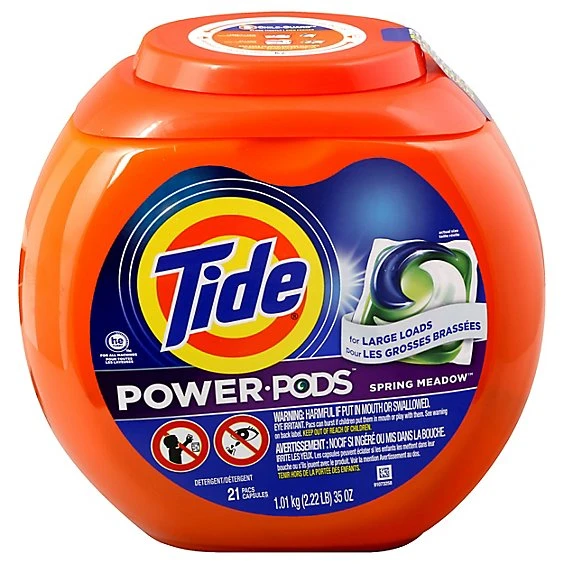 Tide Power Pods Spring Meadow Laundry Detergent Liquid Pacs Designed for Large Loads  21ct