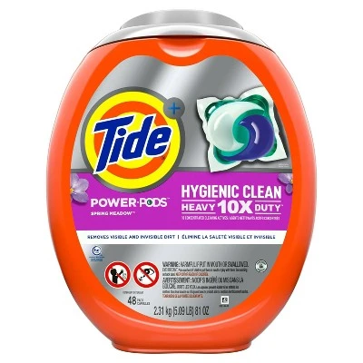 Tide Power Pods Spring Meadow Laundry Detergent Liquid Pacs Designed for Large Loads  48ct