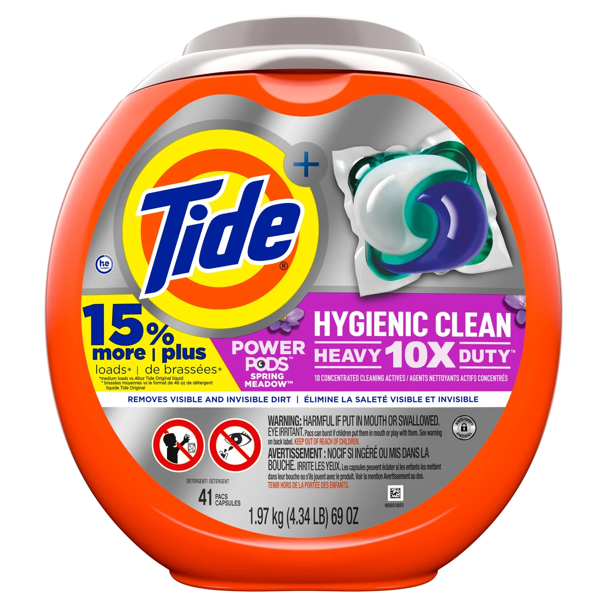 Tide Power Pods Spring Meadow Laundry Detergent Liquid Pacs Designed for Large Loads  41ct