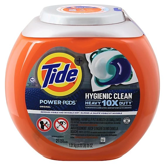 Tide Power Pods Heavy Duty Laundry Detergent Liquid Pacs Designed for Large Loads 21ct
