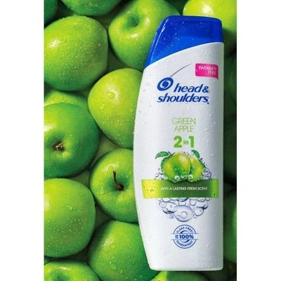 Head & Shoulders Green Apple Anti Dandruff Paraben Free 2 In 1 Shampoo & Conditioner 13.5 fl oz