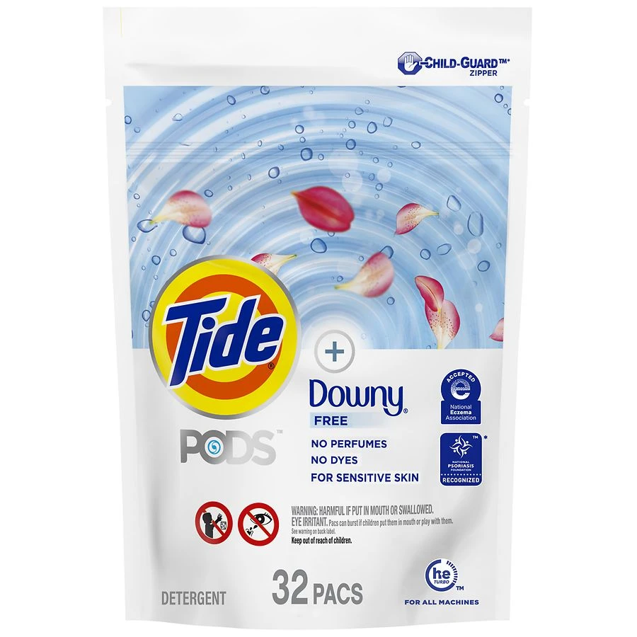 Tide Pods + Downy Free Liquid Laundry Detergent Pacs  32ct