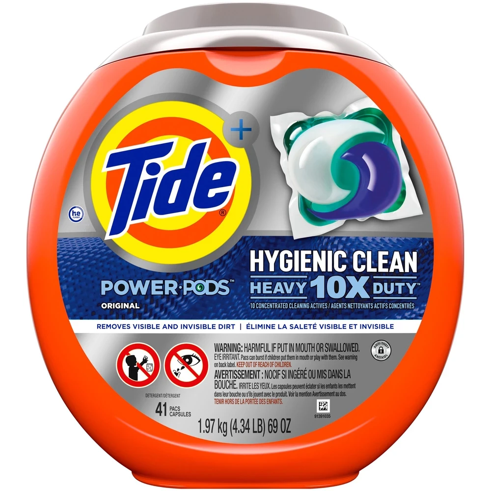Tide Power Pods Heavy Duty Laundry Detergent Liquid Pacs Designed for Large Loads  41ct