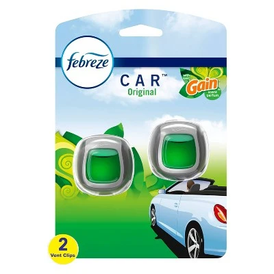 Febreze Car Odor Eliminating Air Freshener Vent Clip with Gain Scent  Original