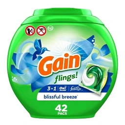 Gain Gain flings! Laundry Detergent Pacs Blissful Breeze 42ct
