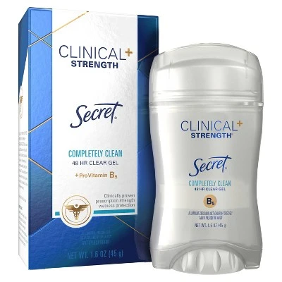 Secret Clinical Strength Completely Clean Antiperspirant & Deodorant Clear Gel  1.6oz