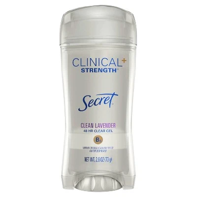 Secret Clinical Strength Clear Gel Clean Antiperspirant & Deodorant for Women Lavender  2.6oz
