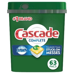 Cascade Cascade Complete ActionPacs Dishwasher Detergent Lemon Scent 63ct