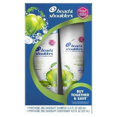 Head & Shoulders Green Apple Anti Dandruff Paraben Free Shampoo + Conditioner Twin Pack  24.4 fl oz