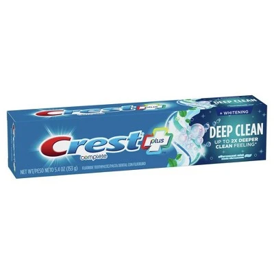 Crest + Deep Clean Complete Whitening Toothpaste Effervescent Mint 5.4oz