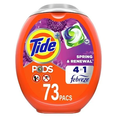 Tide Pods Laundry Detergent Pacs Spring Renewal 73ct