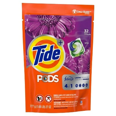 Tide PODS with Febreze Spring & Renewal Laundry Detergent Pacs 32ct