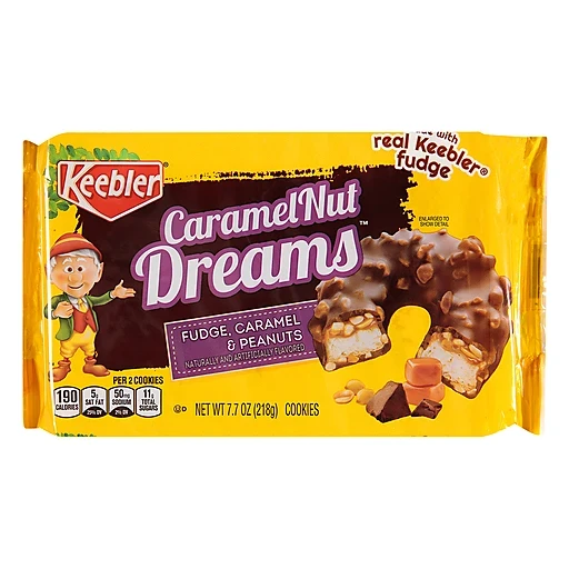 Keebler Fudge, Caramel & Peanuts Dreams Flavored Cookies, Fudge, Caramel & Peanuts Dreams