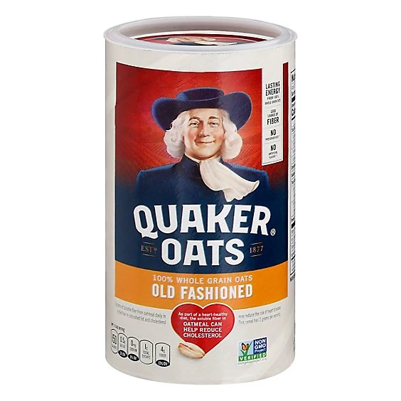 Quaker 100% Whole Grain Old Fashioned Rolled Oats Canister 18oz