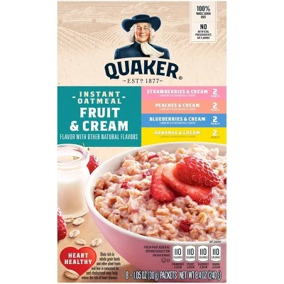 Quaker Fruit & Cream Instant Oatmeal Variety 8ct/9.8oz