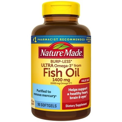 Nature Made Ultra Omega 3 Fish Oil Dietary Supplement Softgels
