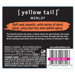 Yellow Tail Merlot Red Wine  750ml Bottle