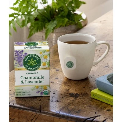 Traditional Medicinals Organic Chamomile with Lavender Herbal Tea 16ct