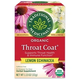 Traditional Medicinals Traditional Medicinals Organic Throat Coat Lemon Echinacea Herbal Tea 16ct
