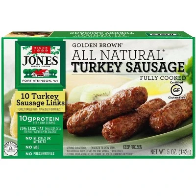Jones Dairy Farm Frozen All Natural Turkey Sausage Links  10ct/5oz