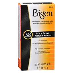 Bigen Bigen Permanent Powder Hair Color  58 Black Brown  0.21oz