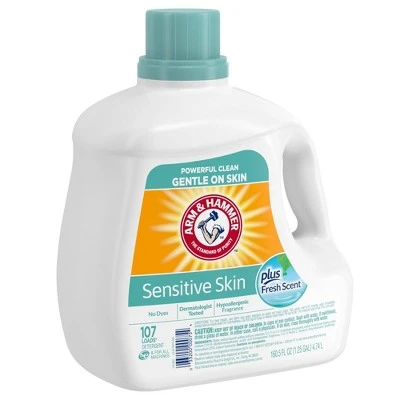 Arm & Hammer Liquid Laundry Detergent for Sensitive Skin plus Skin Friendly Fresh Scent  160.5 fl oz