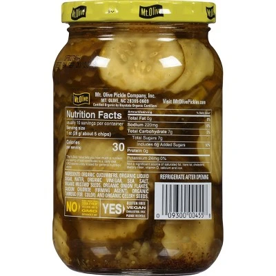 Mt. Olive Organic Bread & Butter Pickle Chips  16 fl oz