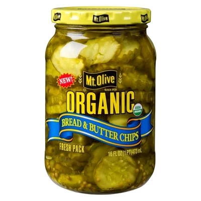 Mt. Olive Organic Bread & Butter Pickle Chips  16 fl oz