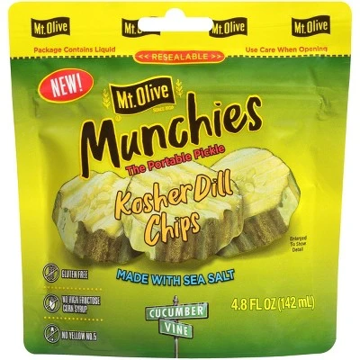 Mt. Olive Munchies Kosher Dill Chips Pickle Pouch  4.8oz