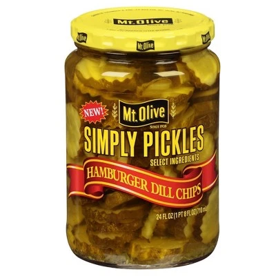 Mt. Olive Simply Pickles Hamburger Dill Chips  24 fl oz